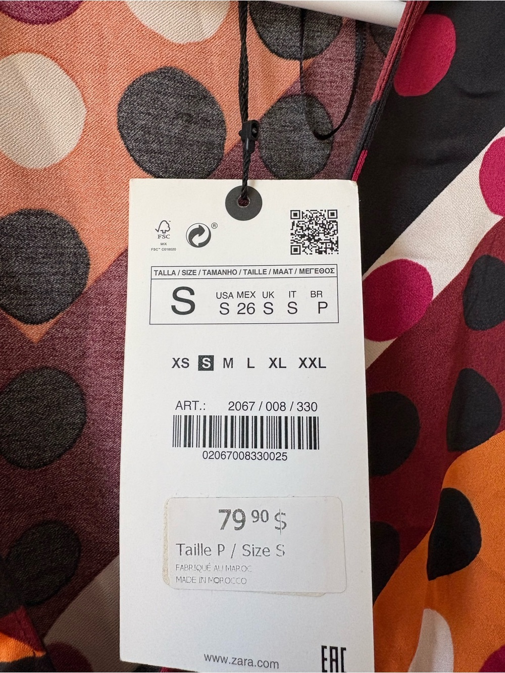 Zara Women’s Polka Dot V-Neck Midi Dress - Picture 4 of 5